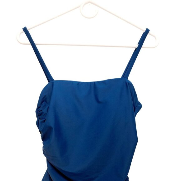 Womens Blue One-Piece Swimsuit With Adjustable Straps & Ruched Details Size S - Picture 9 of 9